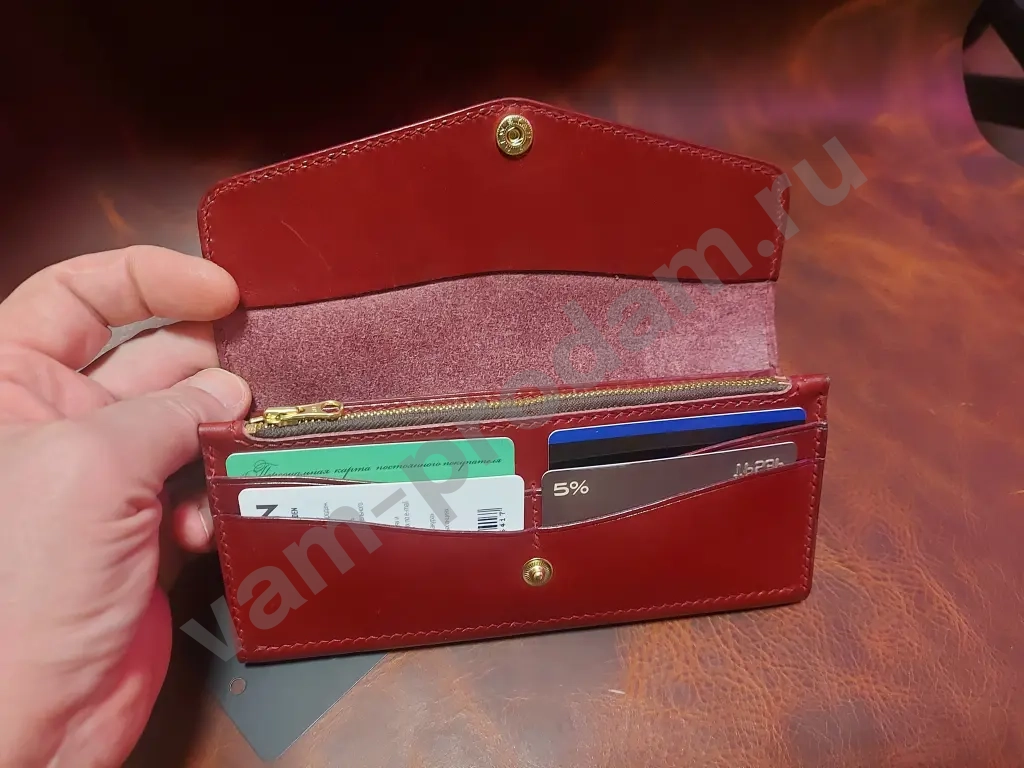 Классический женский кошелёк ручной работы