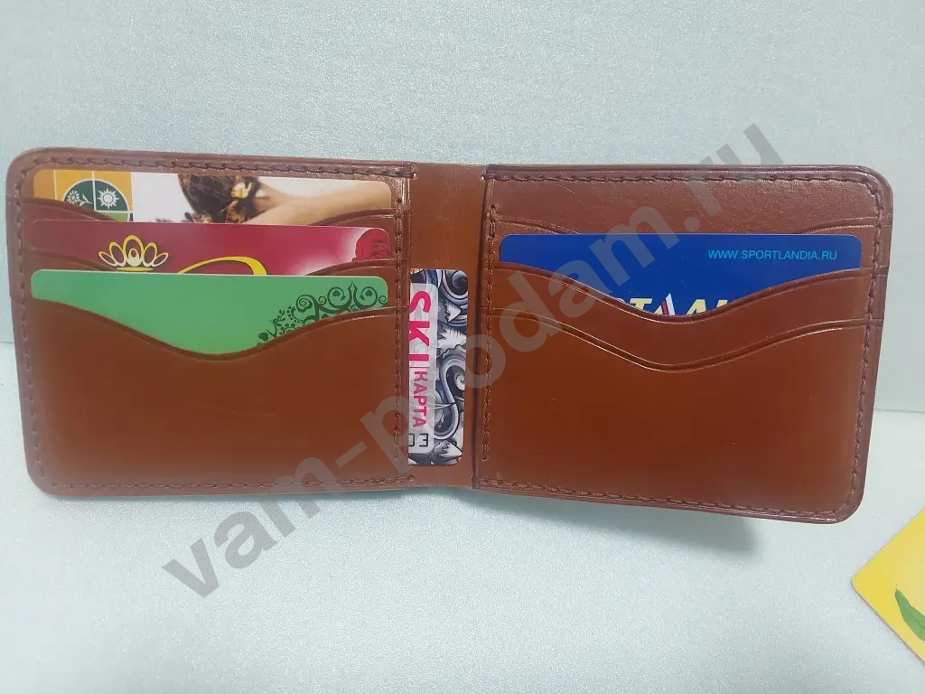 Кожаный кошелек бифолд