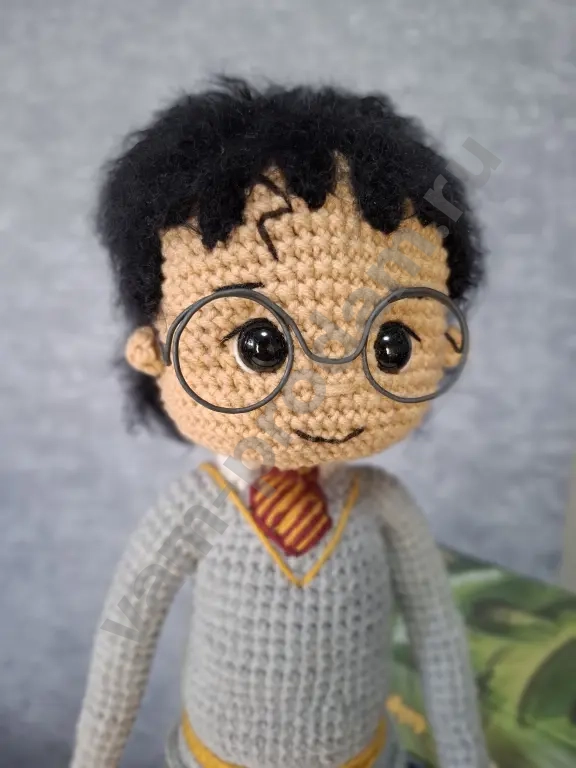 Вязаная кукла ручной работы Гарри Поттер