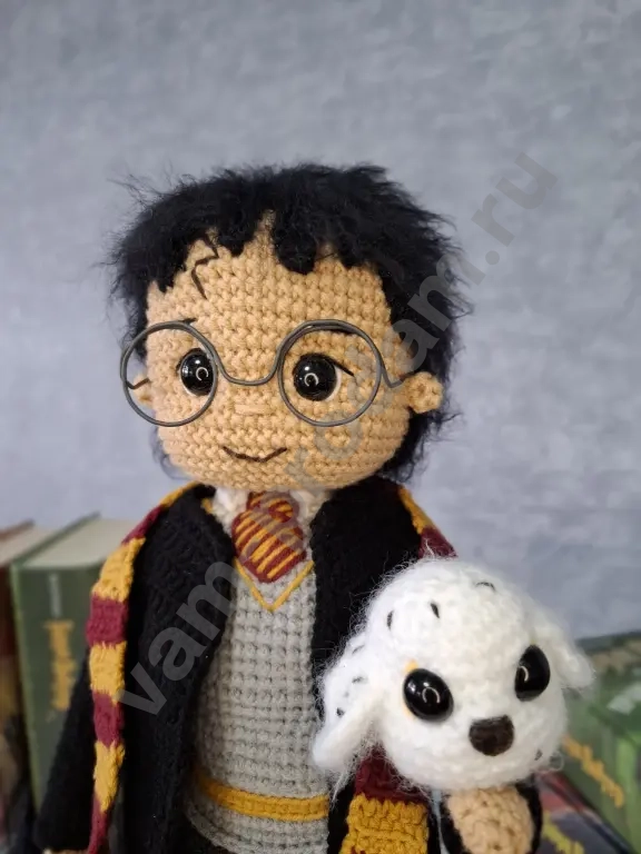 Вязаная кукла ручной работы Гарри Поттер