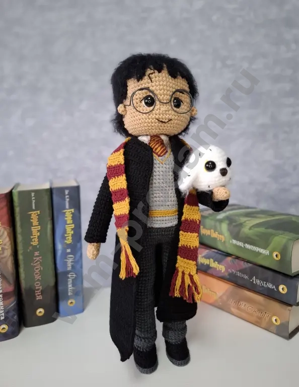 Вязаная кукла ручной работы Гарри Поттер