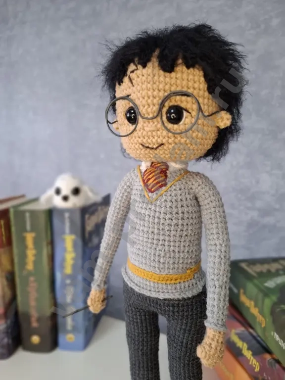 Вязаная кукла ручной работы Гарри Поттер