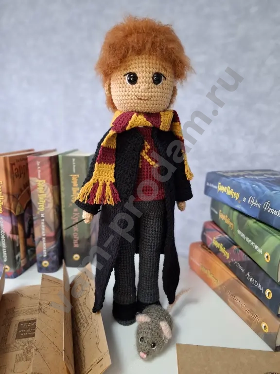 Вязаная кукла ручной работы Гарри Поттер