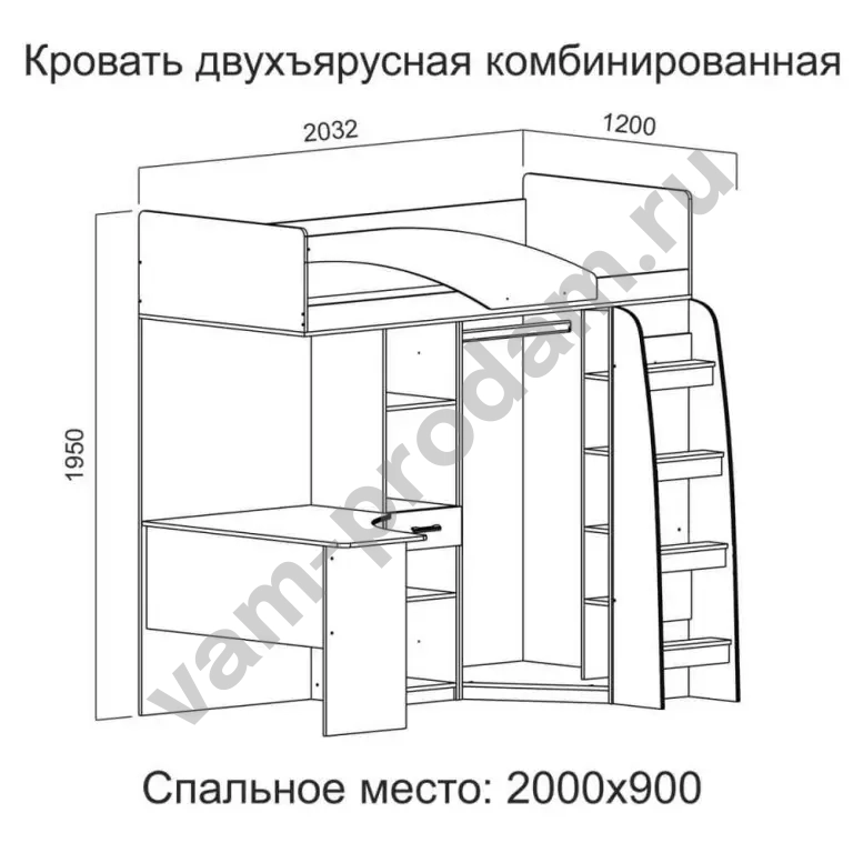 Кровать чердак