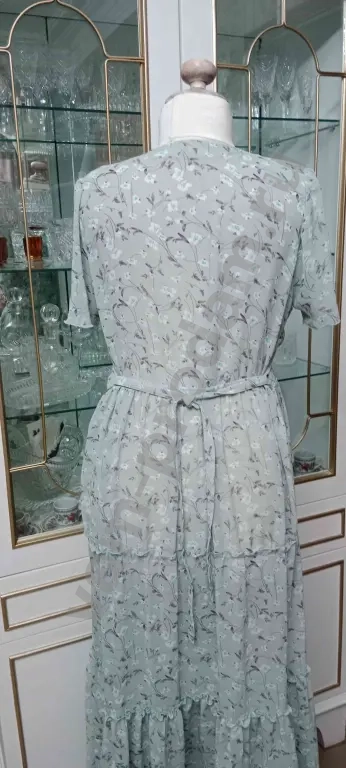 Платье шифон цвет шалфей 46 48