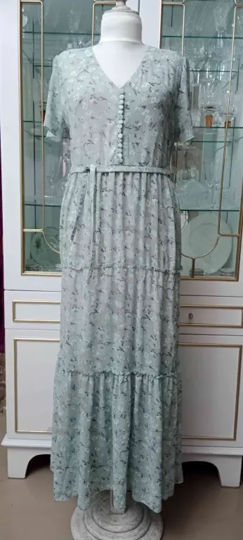 Платье шифон цвет шалфей 46 48