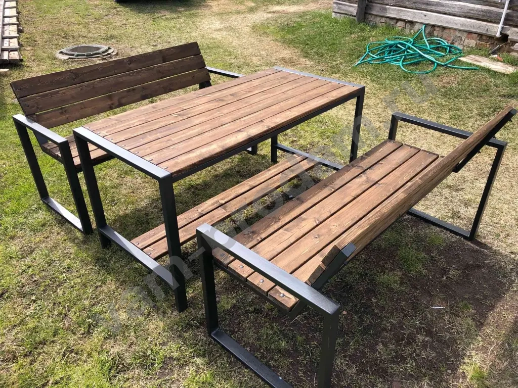 Садовая мебель/стол со скамейками