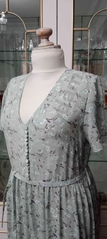 Платье шифон цвет шалфей 46 48