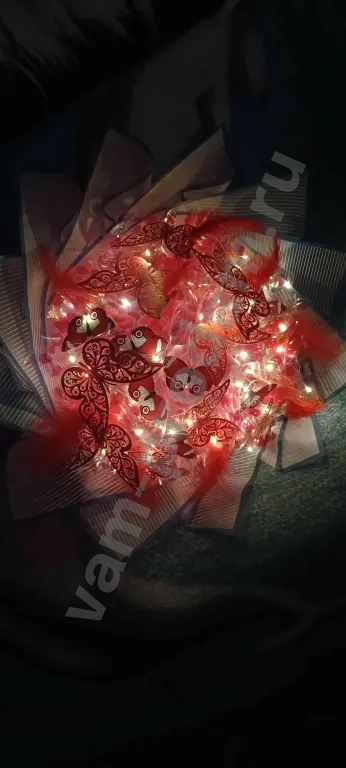 букеты из бабочек светящиеся