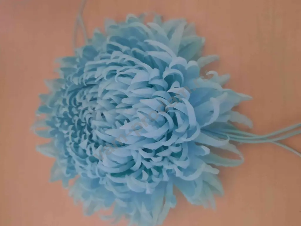 Хризантема брошь-зажим из ткани