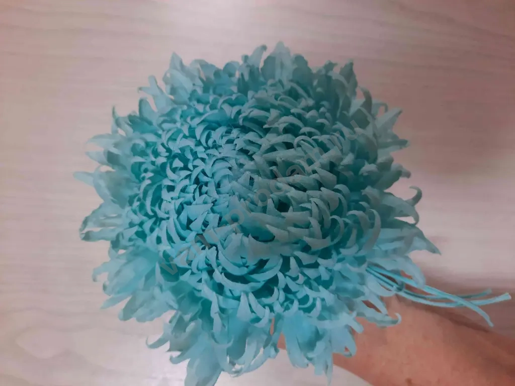 Хризантема брошь-зажим из ткани