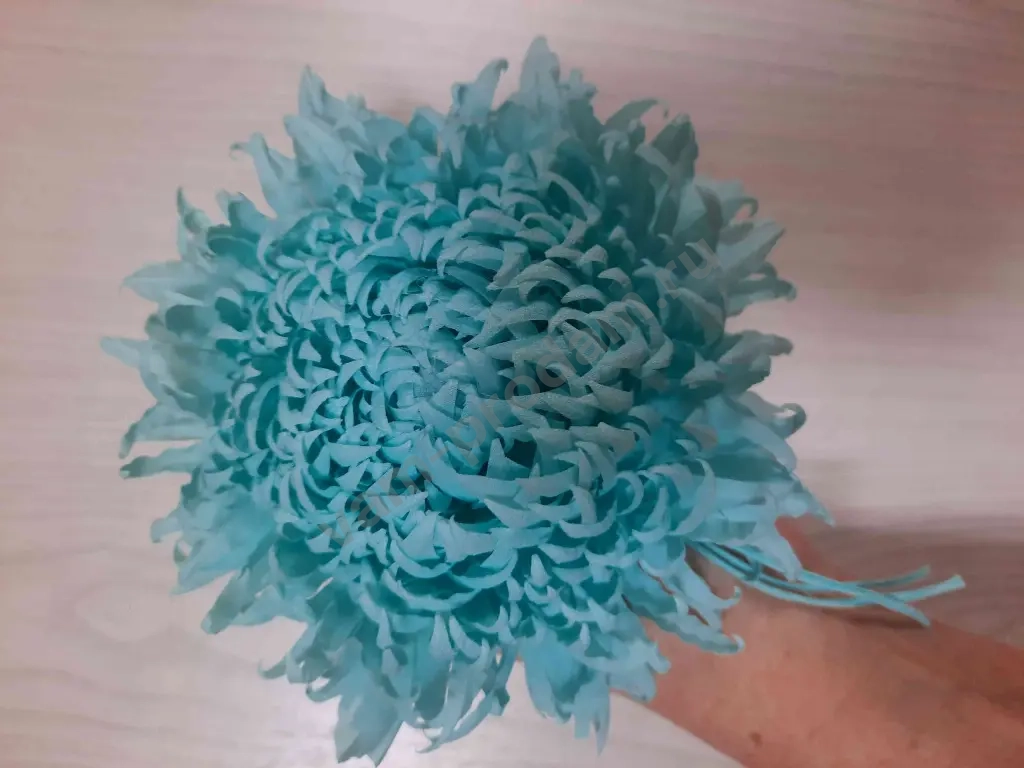 Хризантема брошь-зажим из ткани