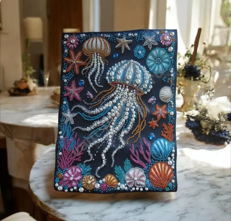 Картина жемчуг картонный холст