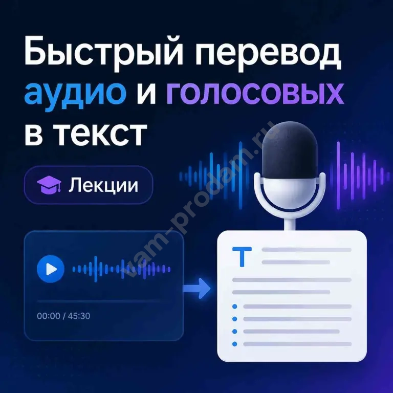 Быстрый перевод аудио и голосовых в текст / Лекции