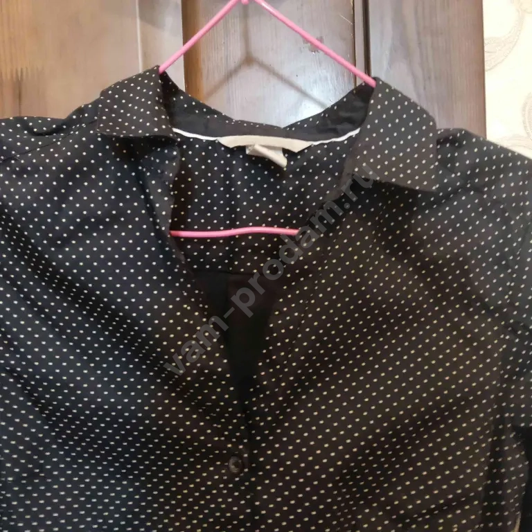 Рубашка чёрная - в белый горошек бренд H&M