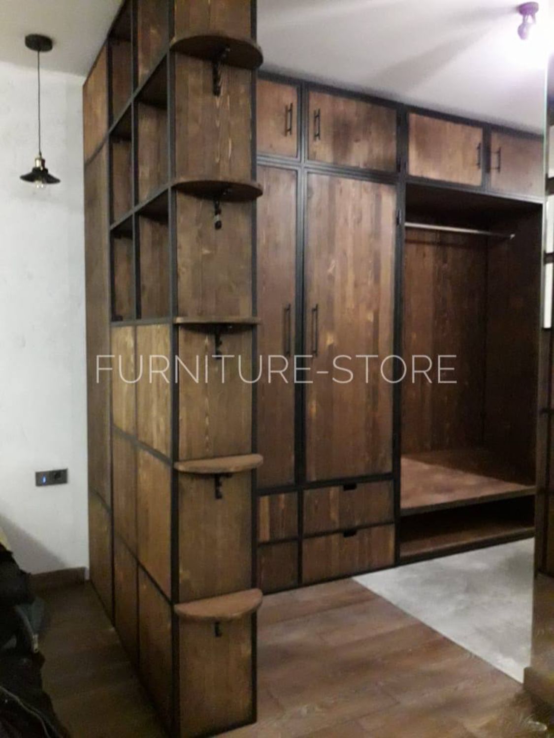 Шкафы: Шкаф в стиле лофт из сосны и металла
