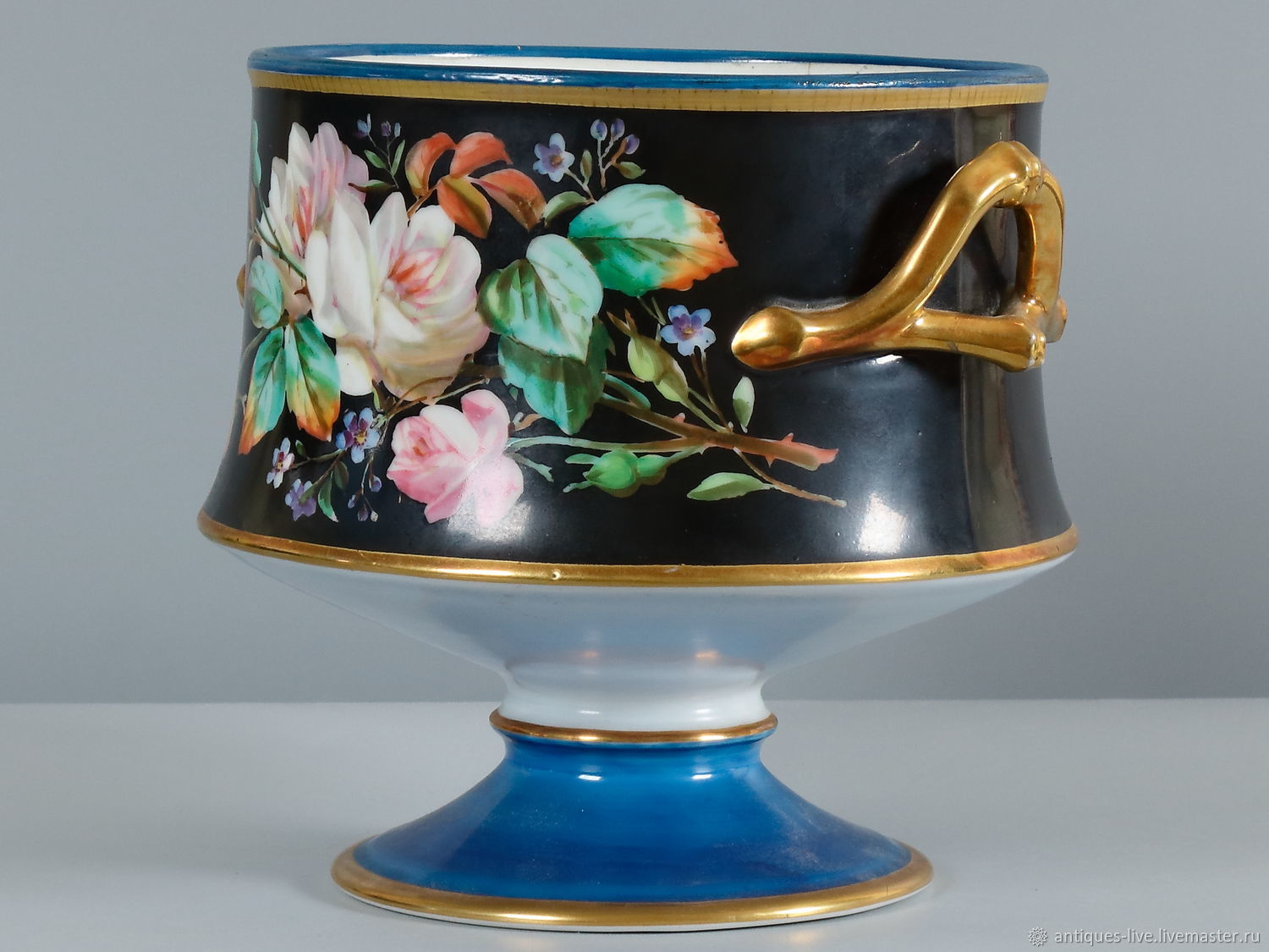 Винтаж: Антикварное фарфоровое кашпо. Франция