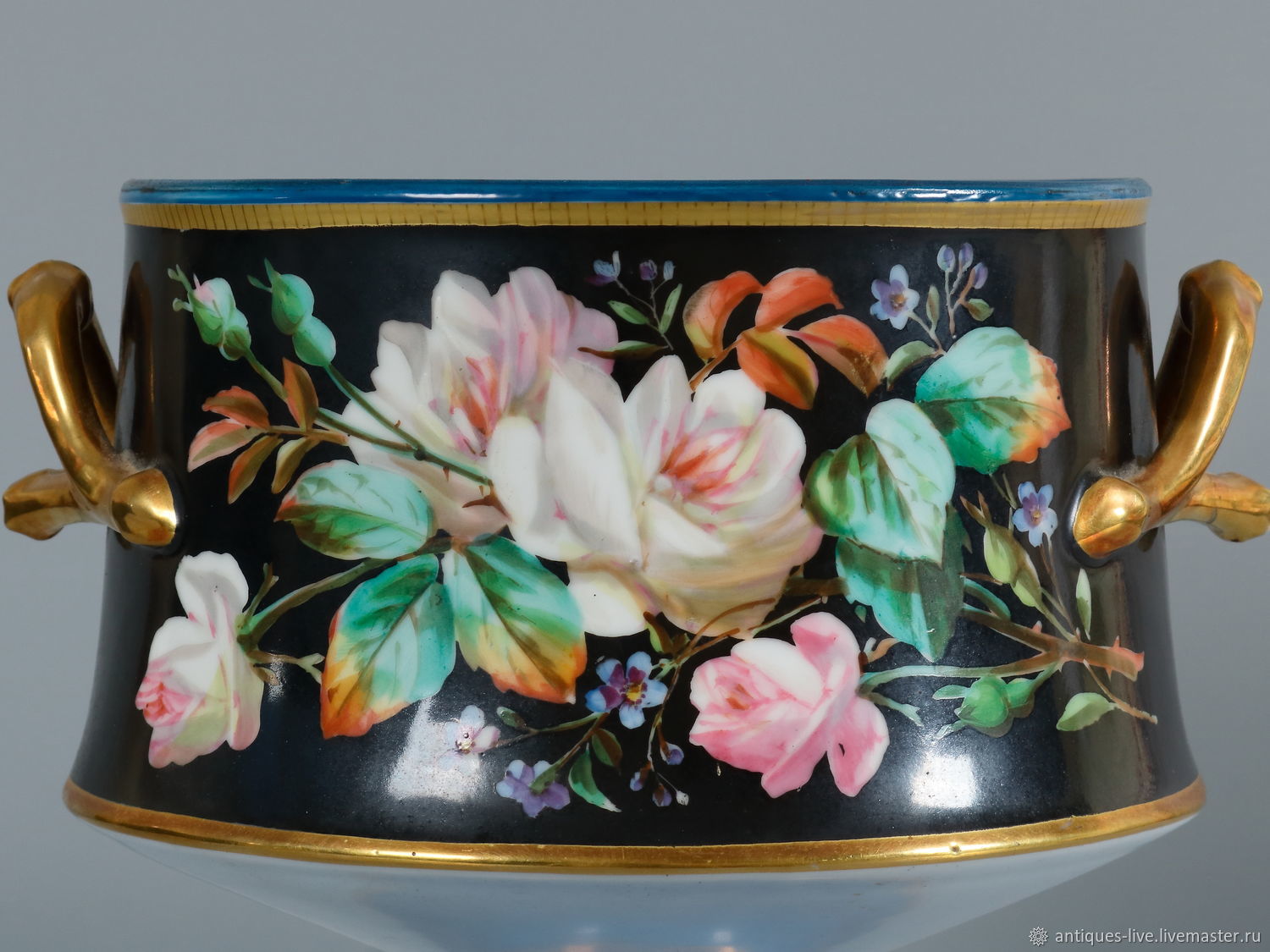 Винтаж: Антикварное фарфоровое кашпо. Франция