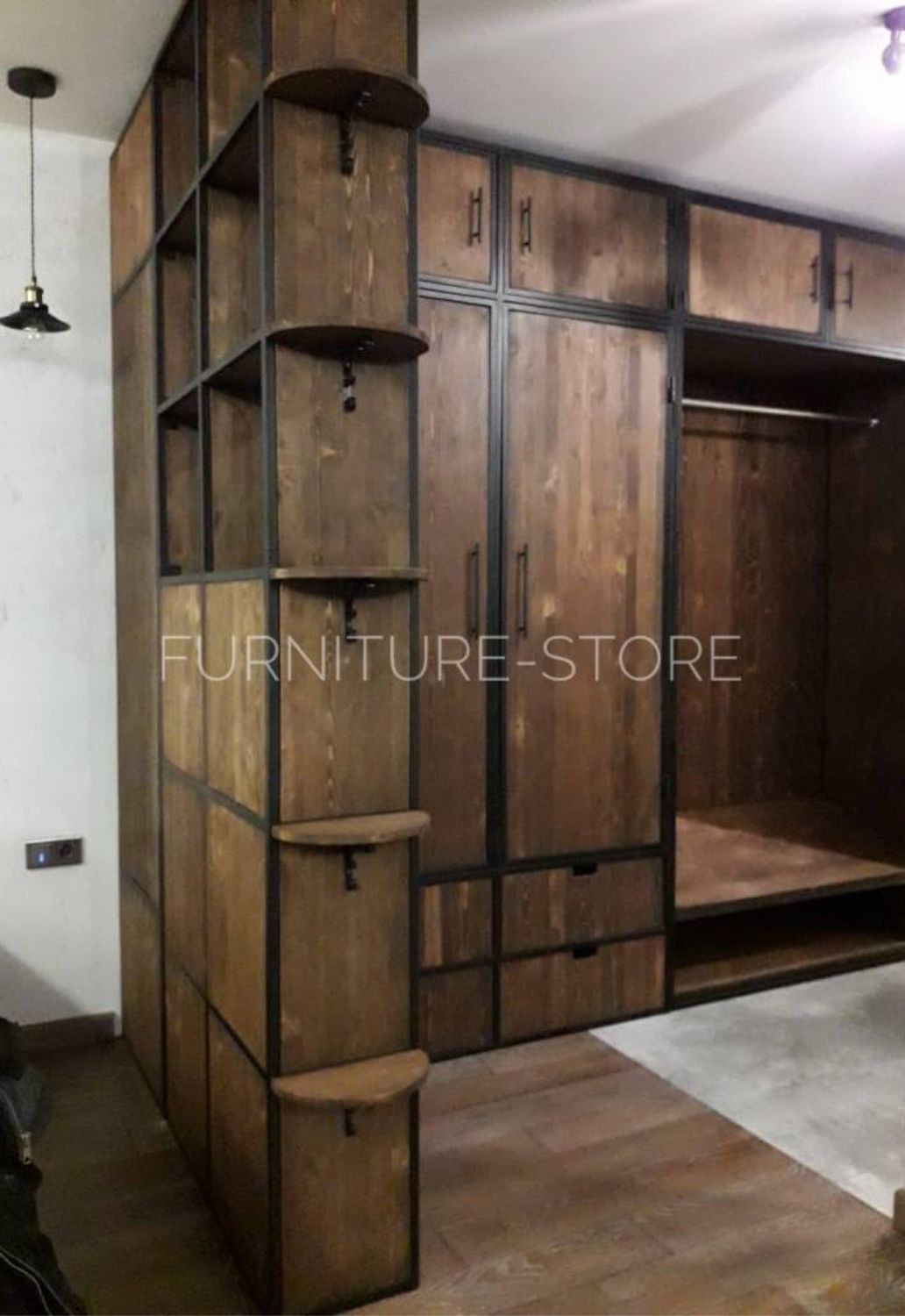 Шкафы: Шкаф в стиле лофт из сосны и металла