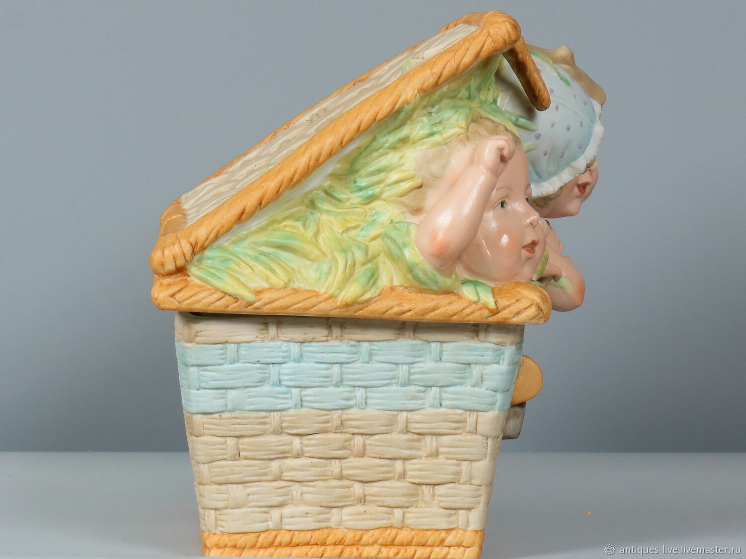 Винтаж: Старинная фарфоровая шкатулка. Heubach Германия