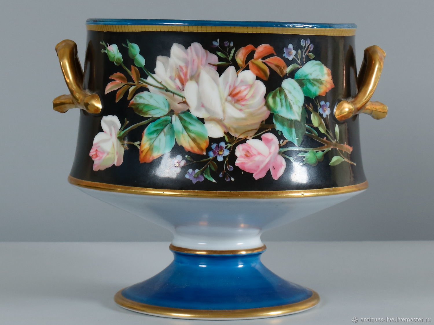 Винтаж: Антикварное фарфоровое кашпо. Франция