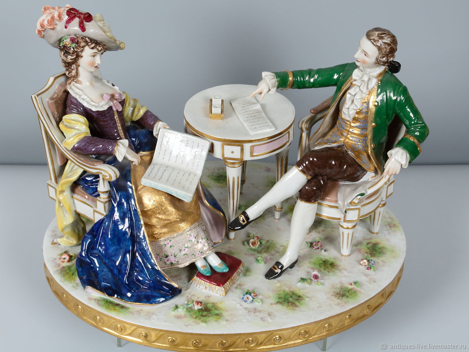 Винтаж: Старинная фарфоровая статуэтка. Германия