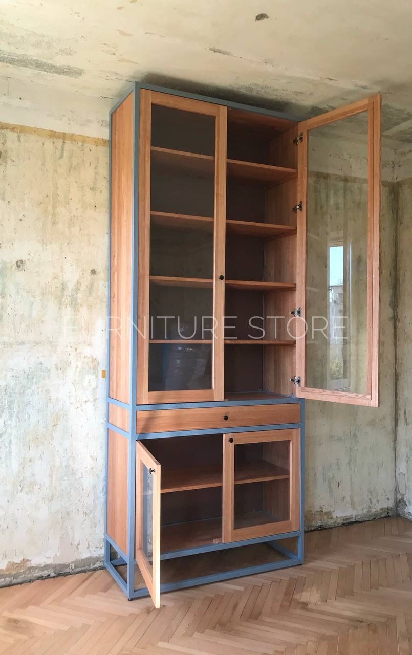 Шкафы: Шкаф лофт из массива ясеня