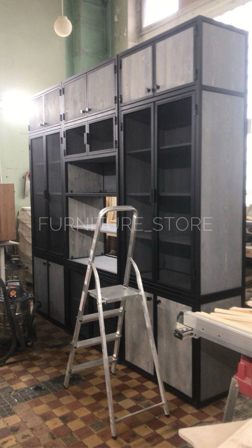 Шкафы: Шкаф в стиле лофт из массива сосны