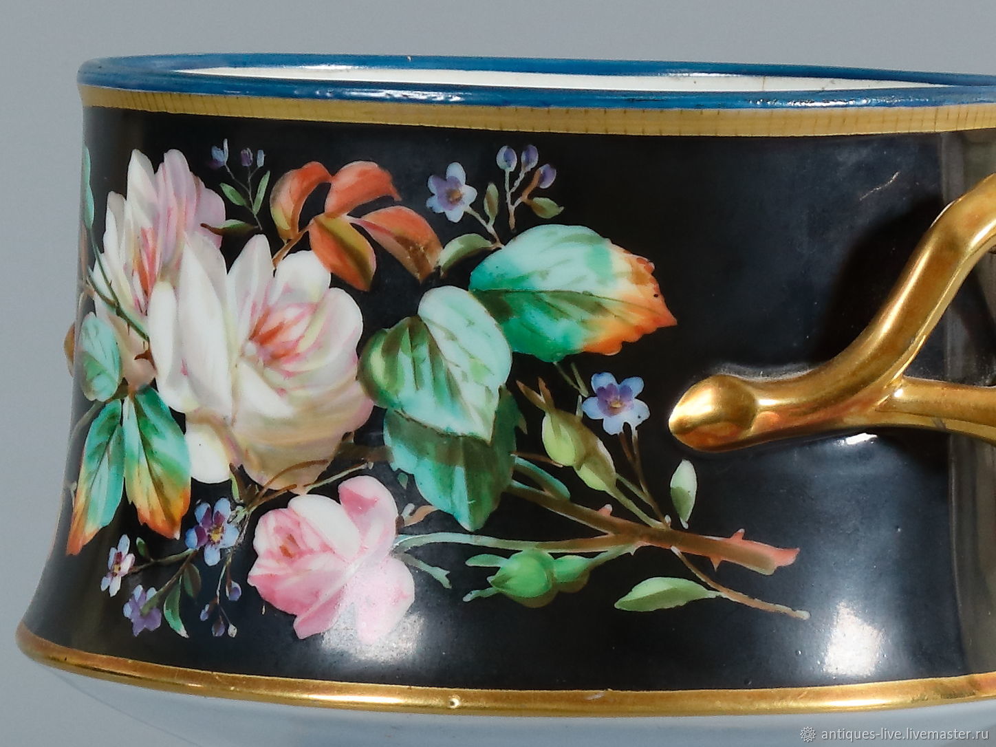 Винтаж: Антикварное фарфоровое кашпо. Франция