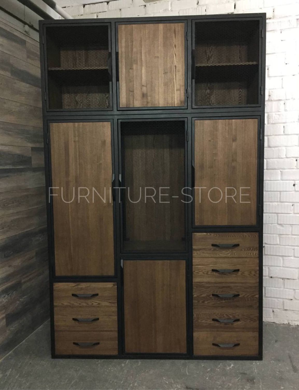 Шкафы: Шкаф в стиле лофт из массива ясеня