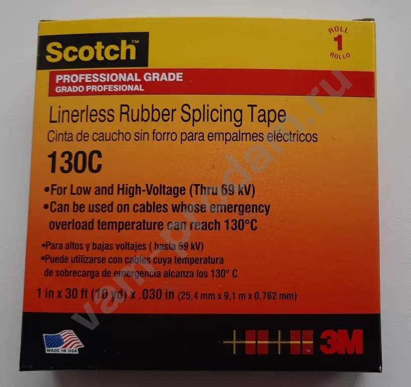 3M Герметизирующая лента для кабеля 25.4 мм 9.1 м