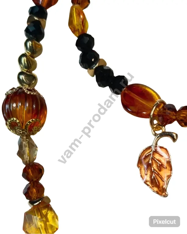 Осенний вальс" — комплект украшений ручной работы, новые