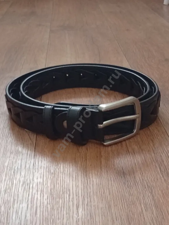 Ремень кожаный с плетением