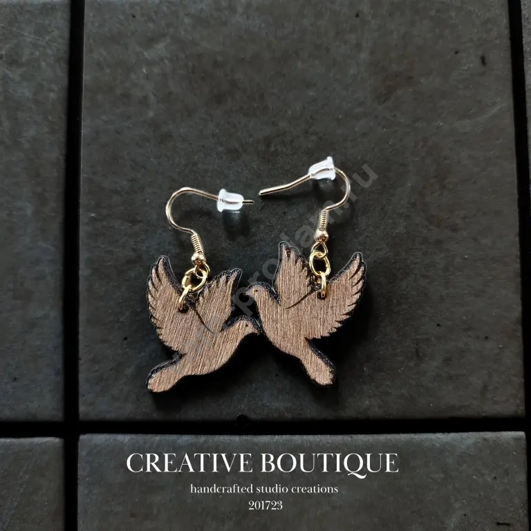Серьги из дерева - Голуби