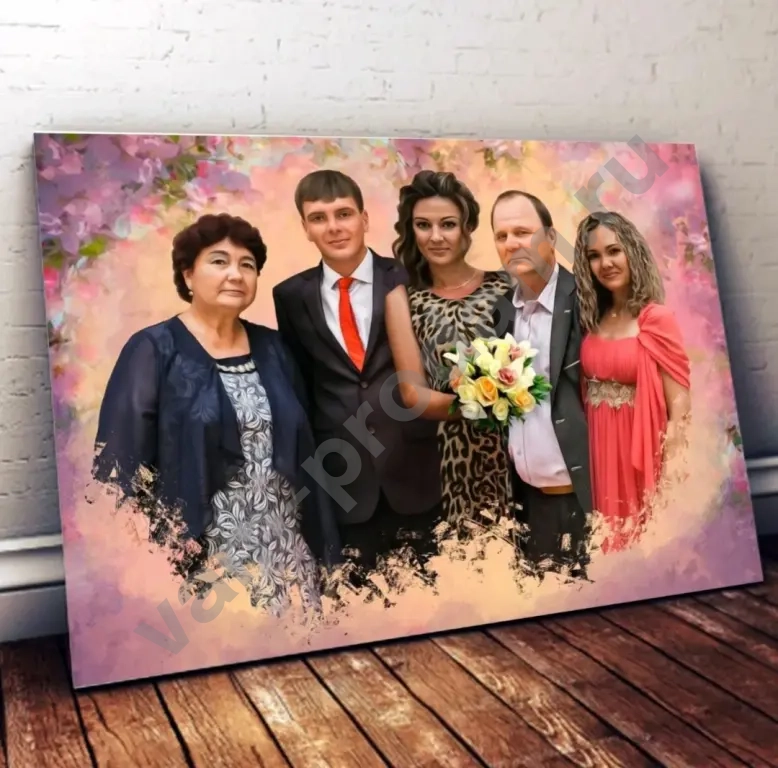 портрет по фото на холсте