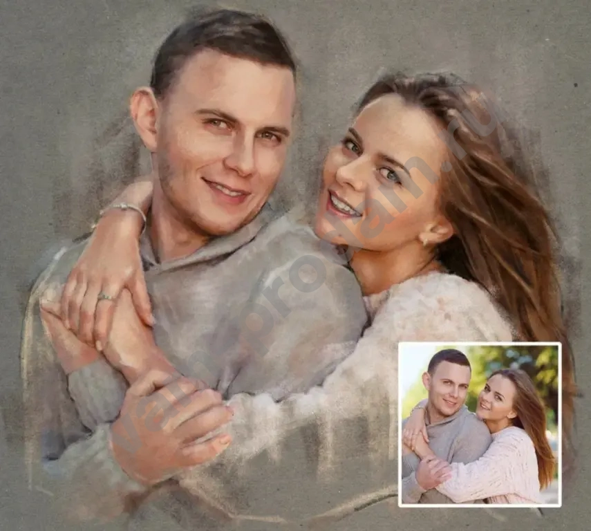 портрет по фото на холсте