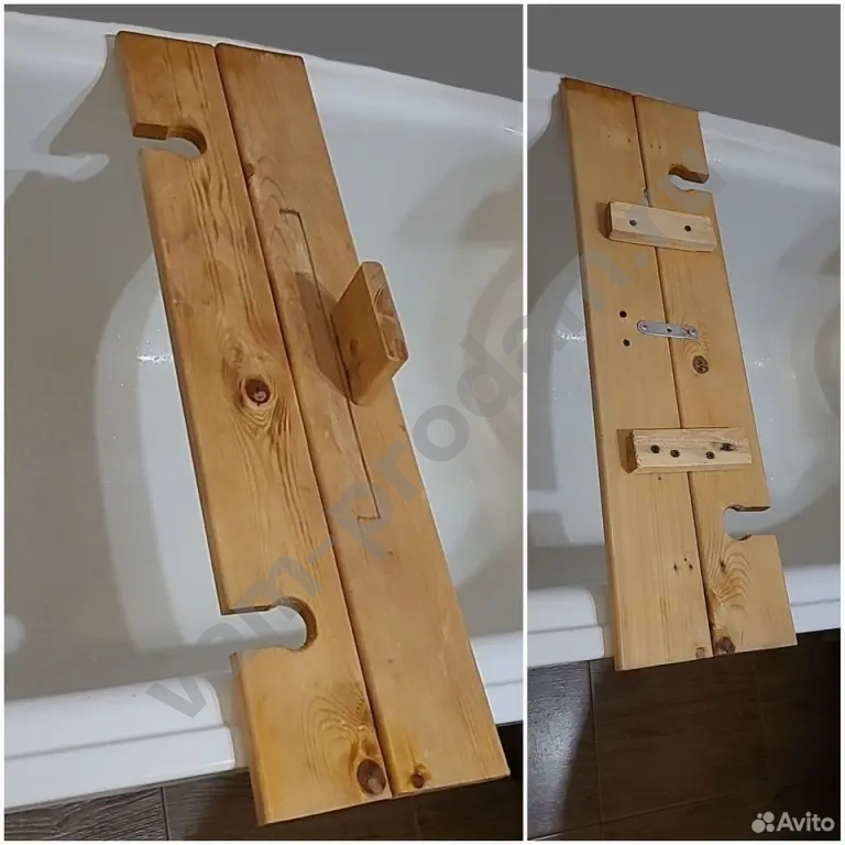 Полка для ванны деревянная