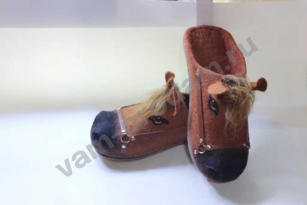 Валяные тапочки кони Ручная работа