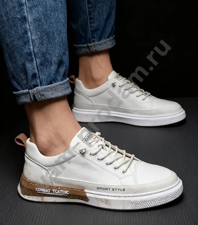 кроссовки кожанные