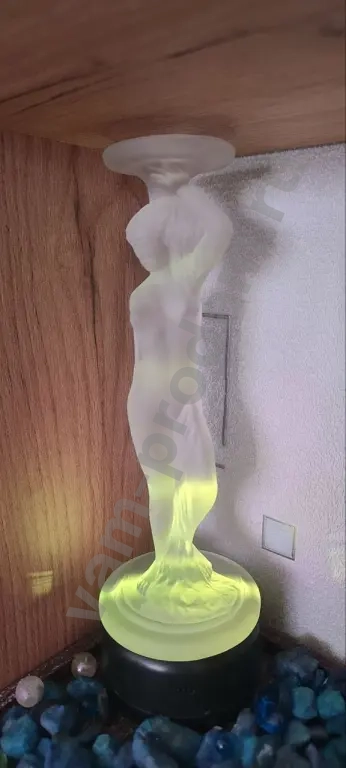 Подсвечник «Елена прекрасная » матовый хрусталь