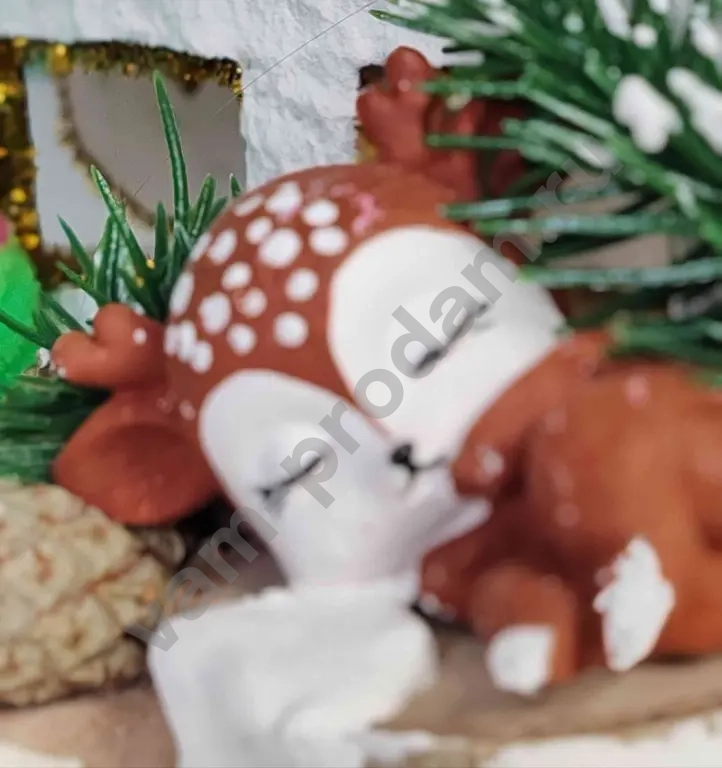 Фигурки из гипса, оленёнок, зайчик, медведь