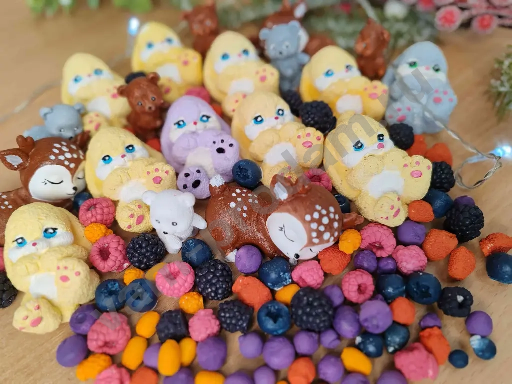 Фигурки из гипса, оленёнок, зайчик, медведь