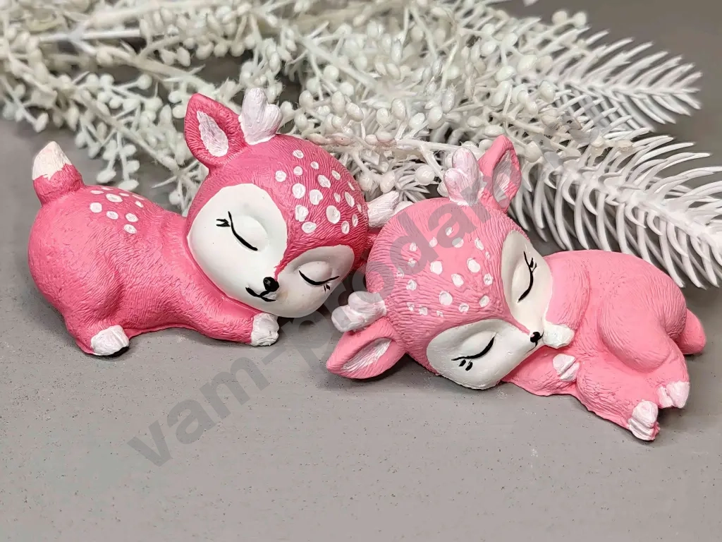 Фигурки из гипса, оленёнок, зайчик, медведь