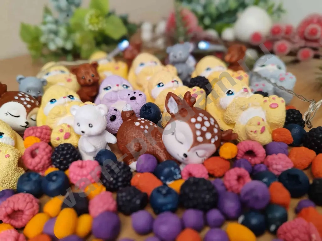 Фигурки из гипса, оленёнок, зайчик, медведь