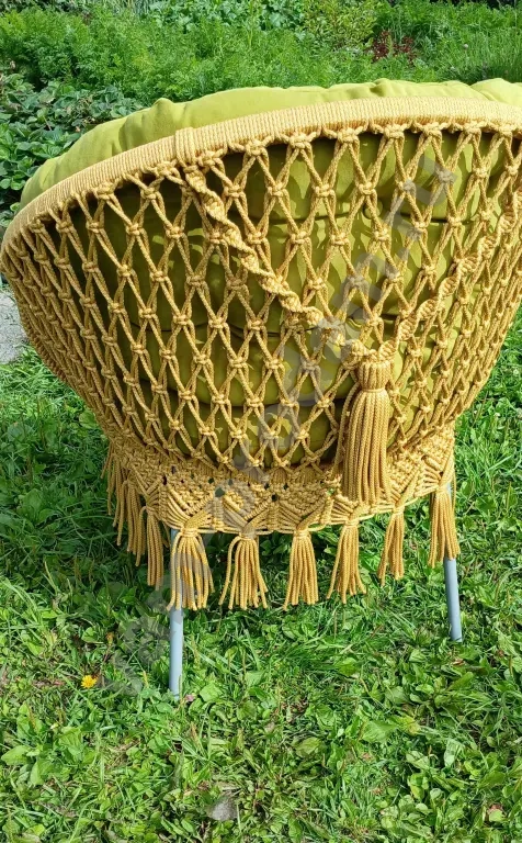 Плетеное кресло в технике макраме для дома и улицы