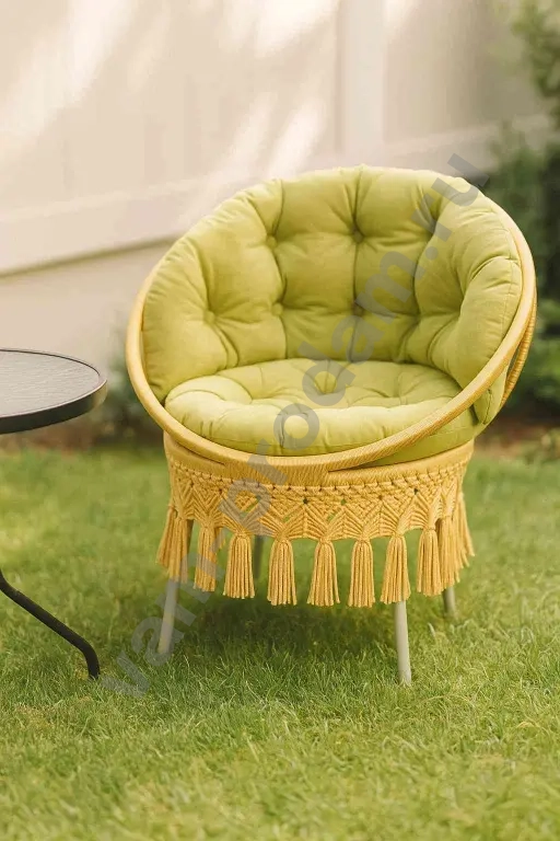 Плетеное кресло в технике макраме для дома и улицы