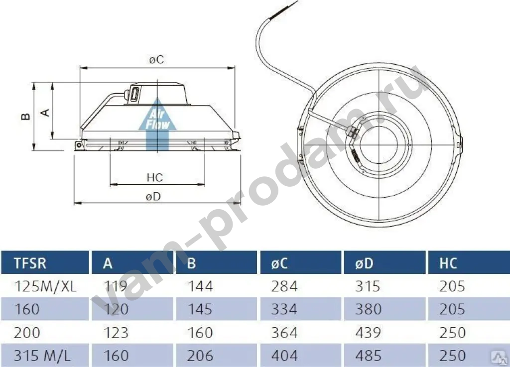 Systemair TFSR 200 Крышный вентилятор