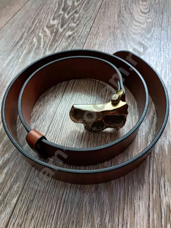 Кожаный ремень ювелирная бронза итальянский бык