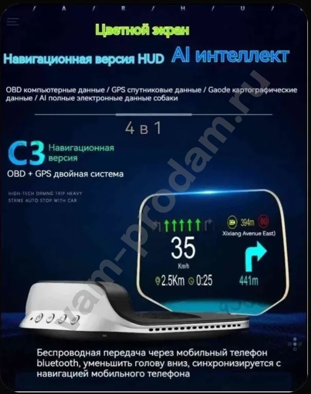 Проекторина лобовое стекло