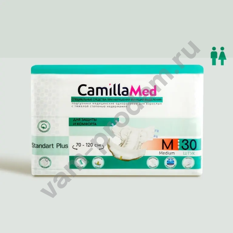 Подгузники памперсы Camilla Med, размер М, 30 штук в упаковке